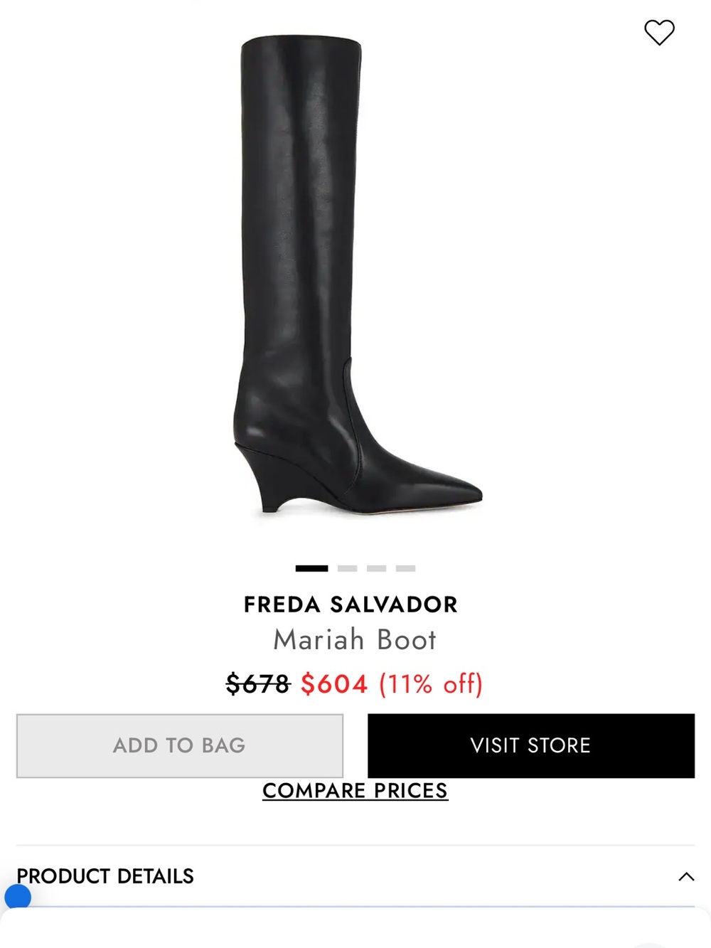 Freda Salvador Mariah Black Over-the-Knee Pointed Boot